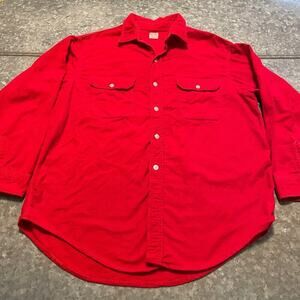 Vintage BIG MAC Sanforized Penneys Flannel Button Up Shirt XL 17 17.5 Red 60s 1